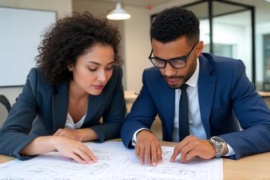 Twee mensen bespreken plannen voor capsuleplaatsing.
